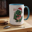 Christmas Mug - Merry Christmas Red Text Dinosaur Tree