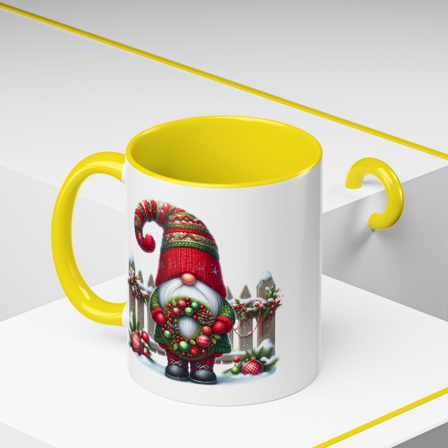 Christmas Mug - Gnome with Christmas Wreath