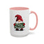 Christmas Mug - Merry Christmas White & Green Text Gnome Lights