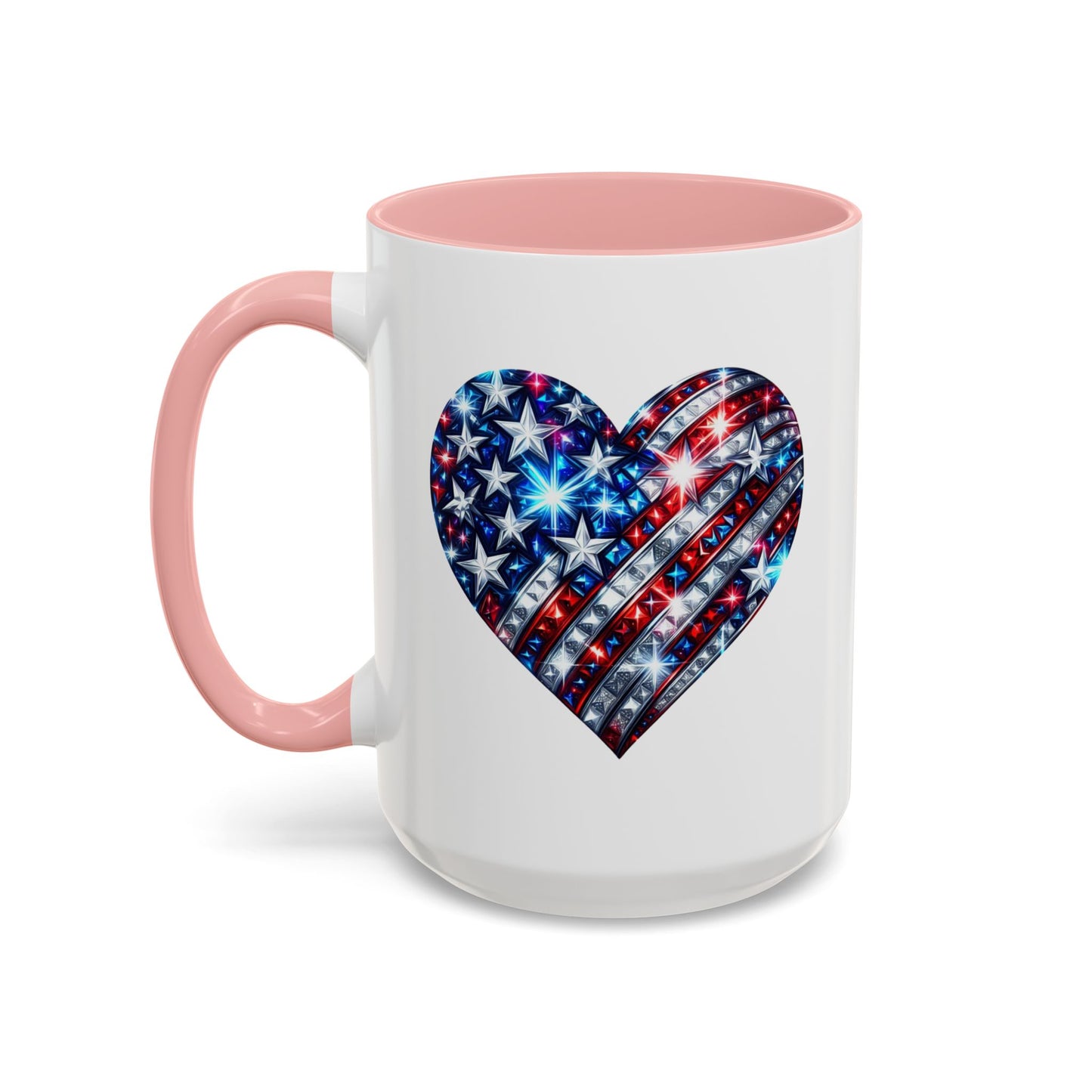 4th of July Mug - USA Sparkle Heart