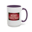 Christmas Mug - Merry Christmas Cream Text Maroon Background