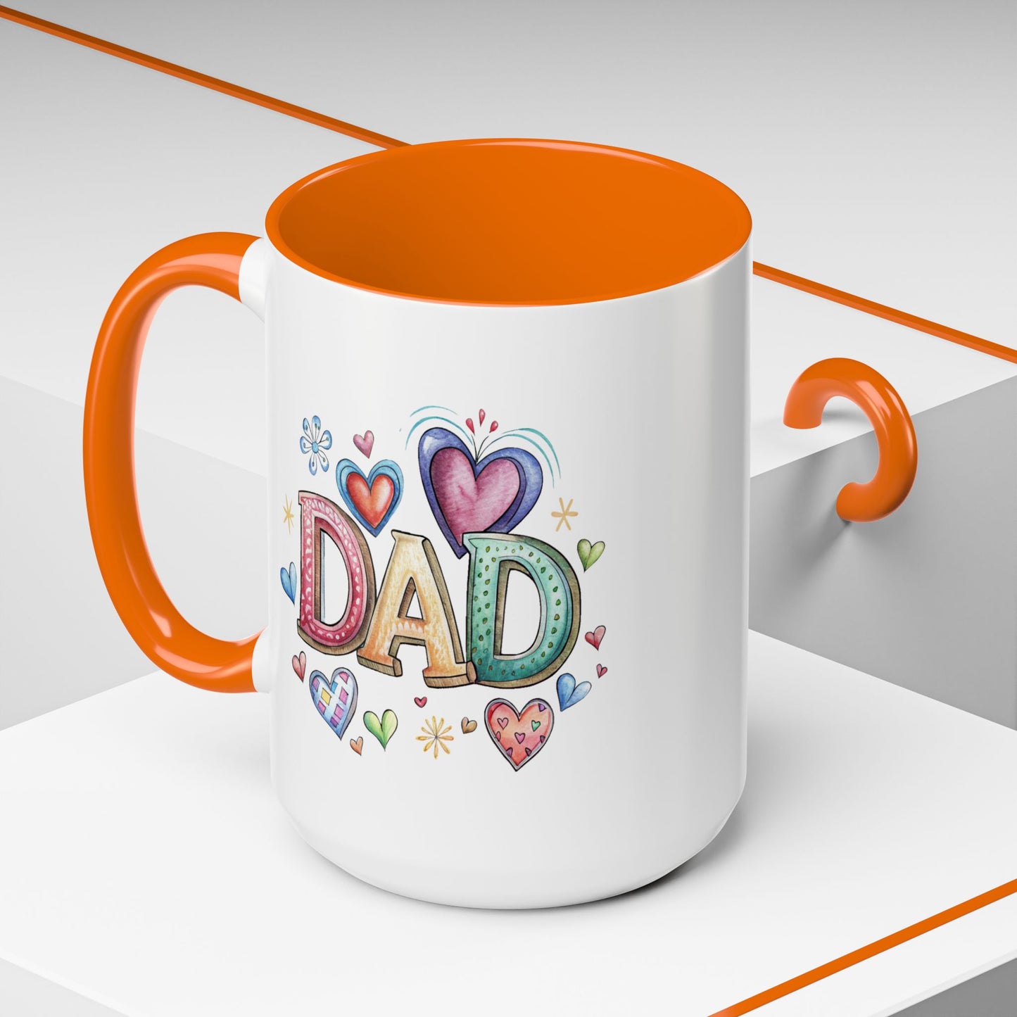 Father's Day Mug - Dad Hearts