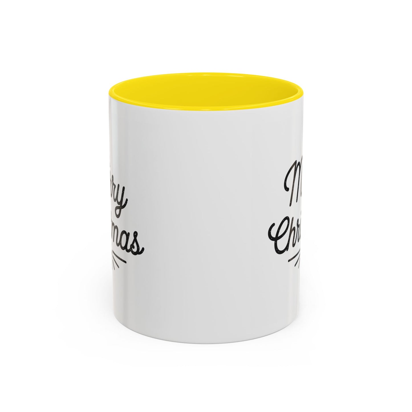 Christmas Mug - Merry Christmas Black Text Tree Star Present