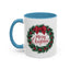 Christmas Mug - Merry Christmas Red Text Bow Wreath