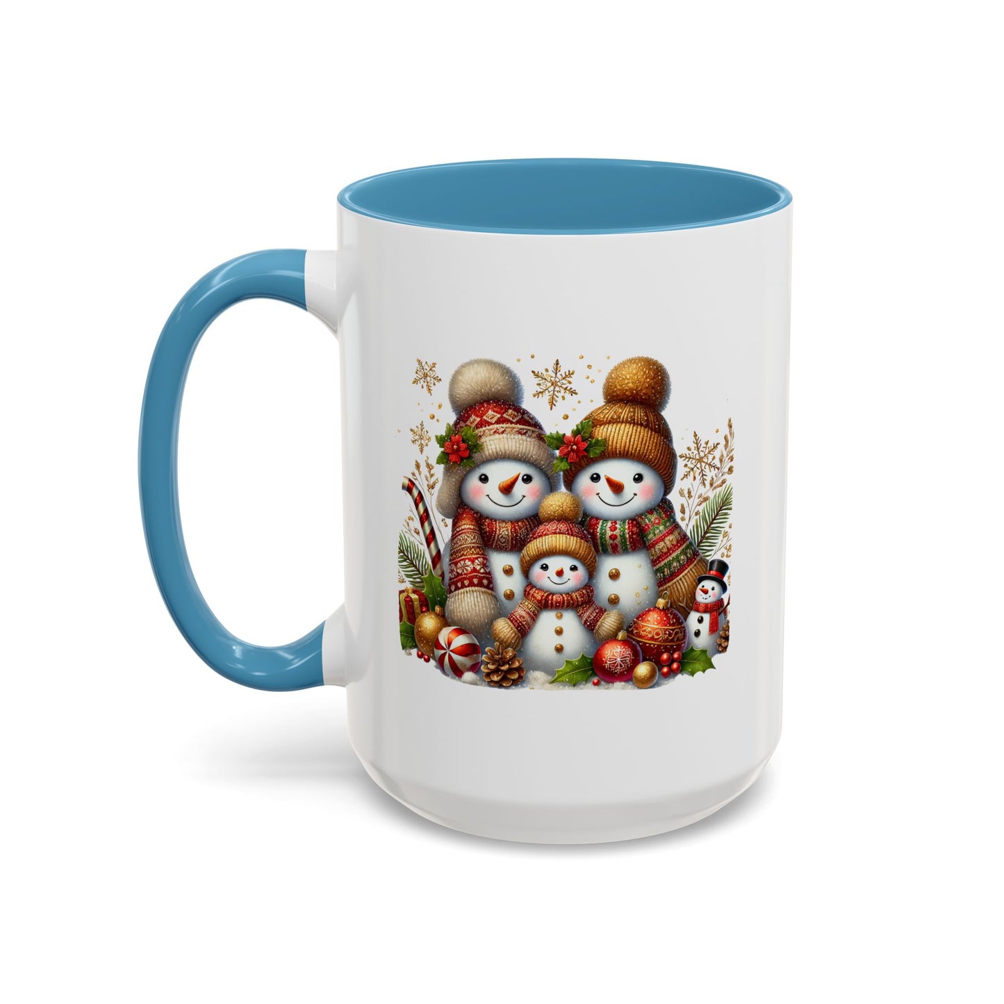 Christmas Mug - Gold Snowman Family