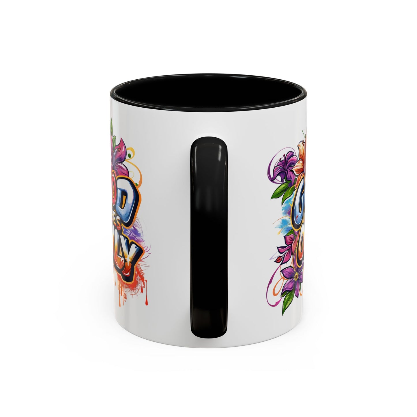 Wellness Mug - Good Vibes Only Graffiti Flowers