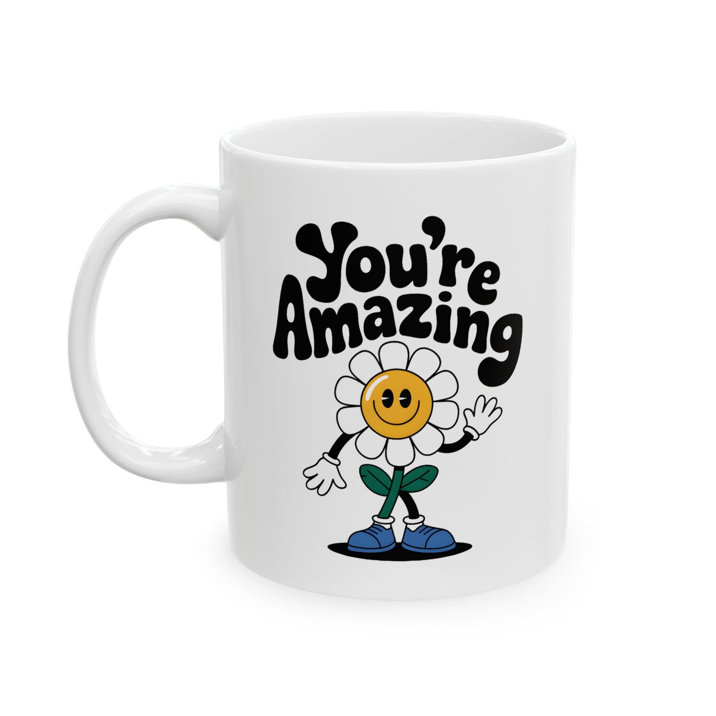 Motivation Mug - You're Amazing Retro Flower