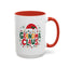 Christmas Mug - Grandma Claus Green Yellow & Red Text Hat Lights Stars