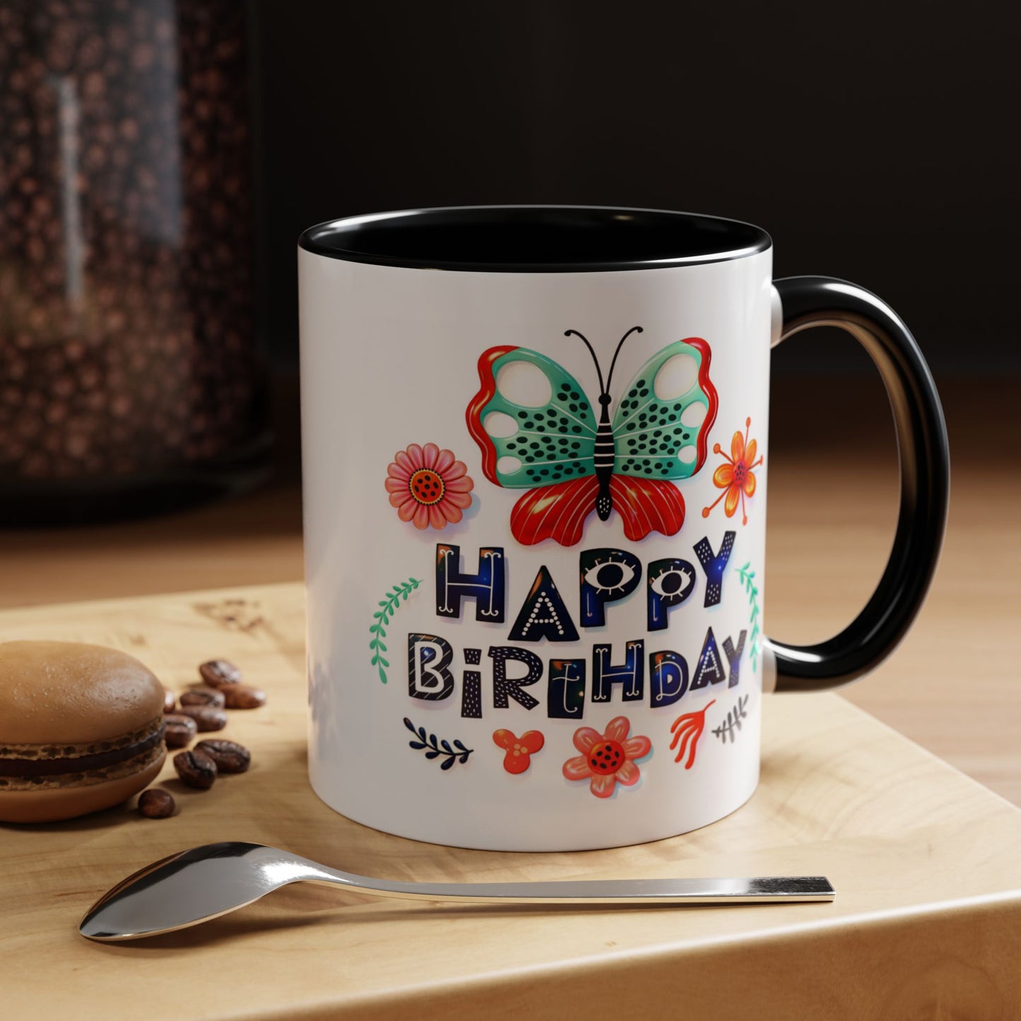 Birthday Mug - Butterfly Flowers