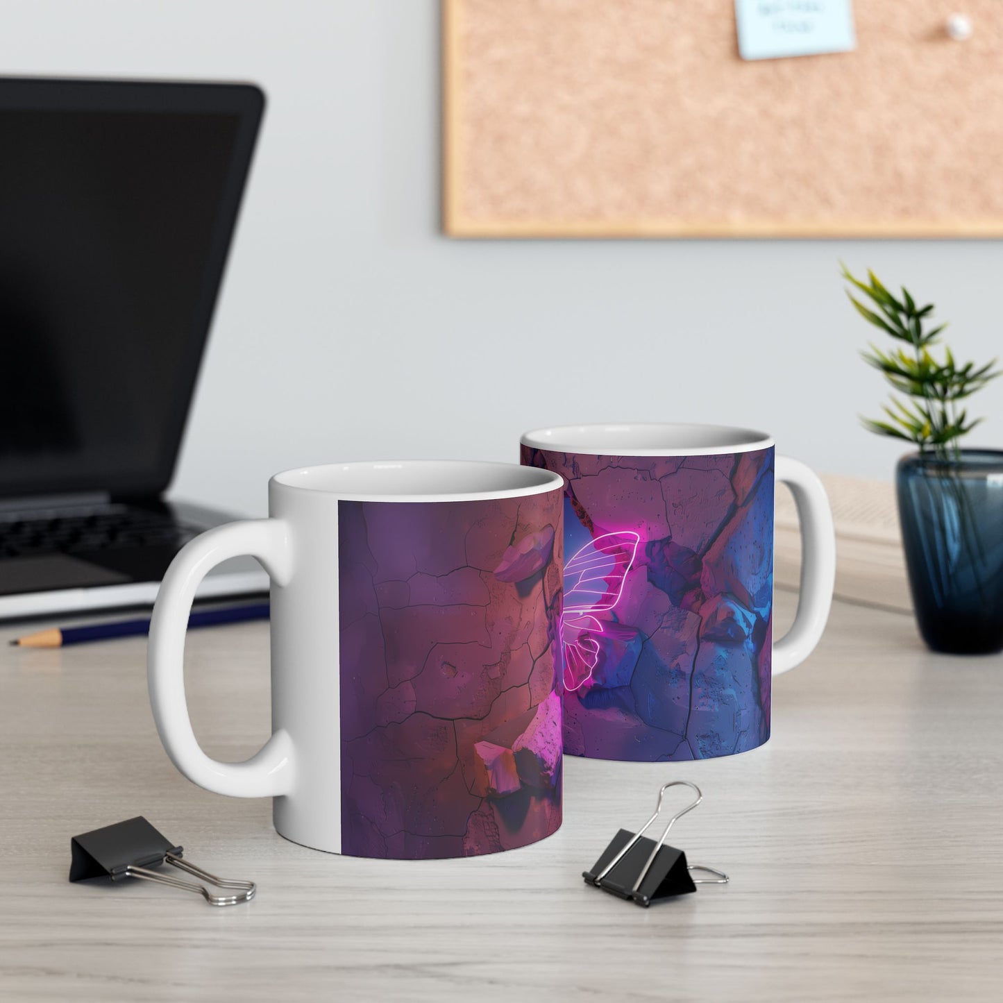 Artistic Mug - Neon Butterfly