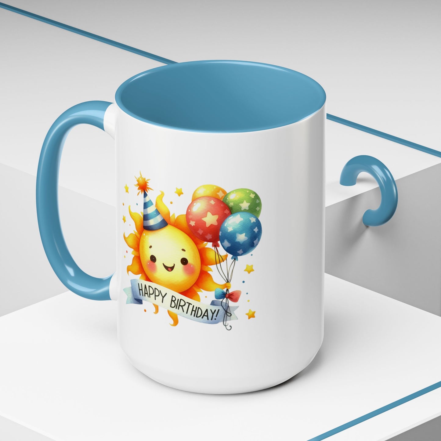 Birthday Mug - Happy Birthday Sun & Balloons