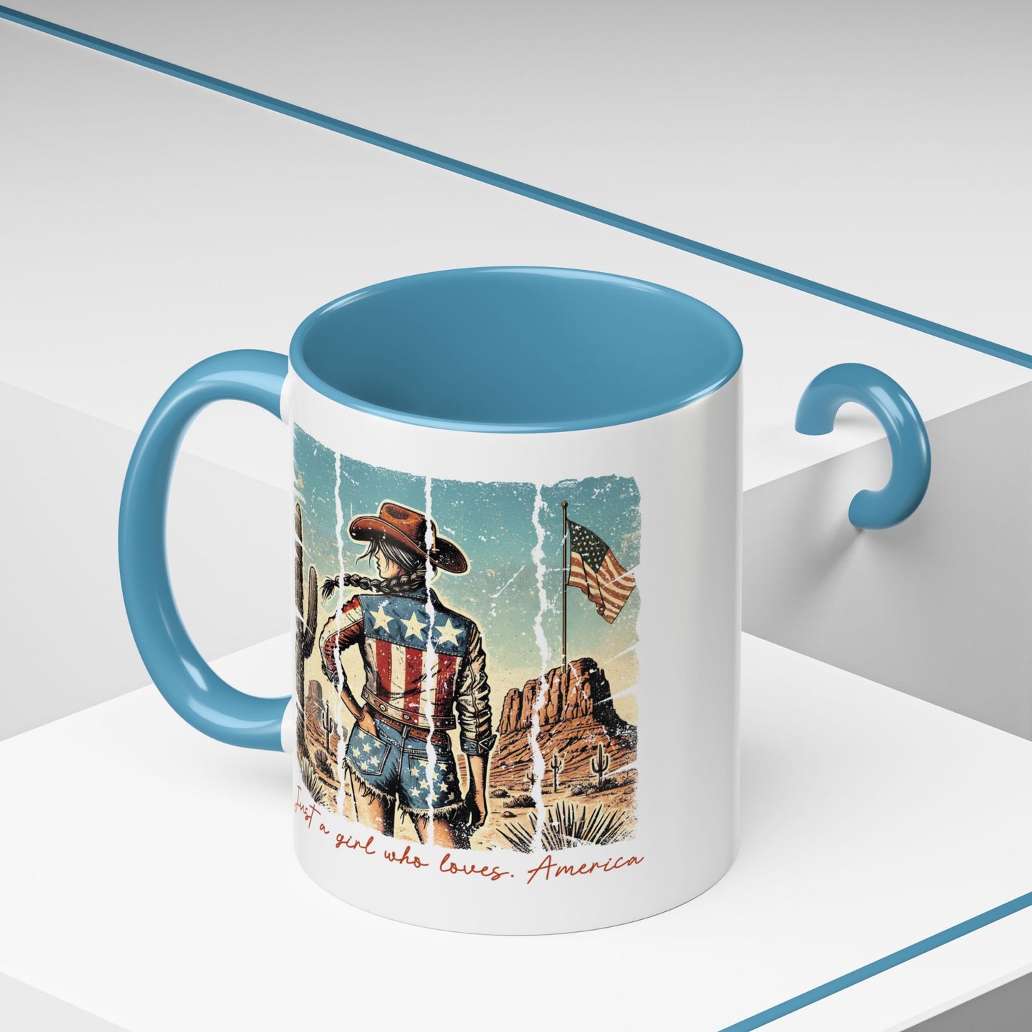 4th of July Mug - Just a Girl Who Loves America