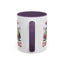 Christmas Mug - Merry Christmas Maroon Text Camper Trees Snowflakes