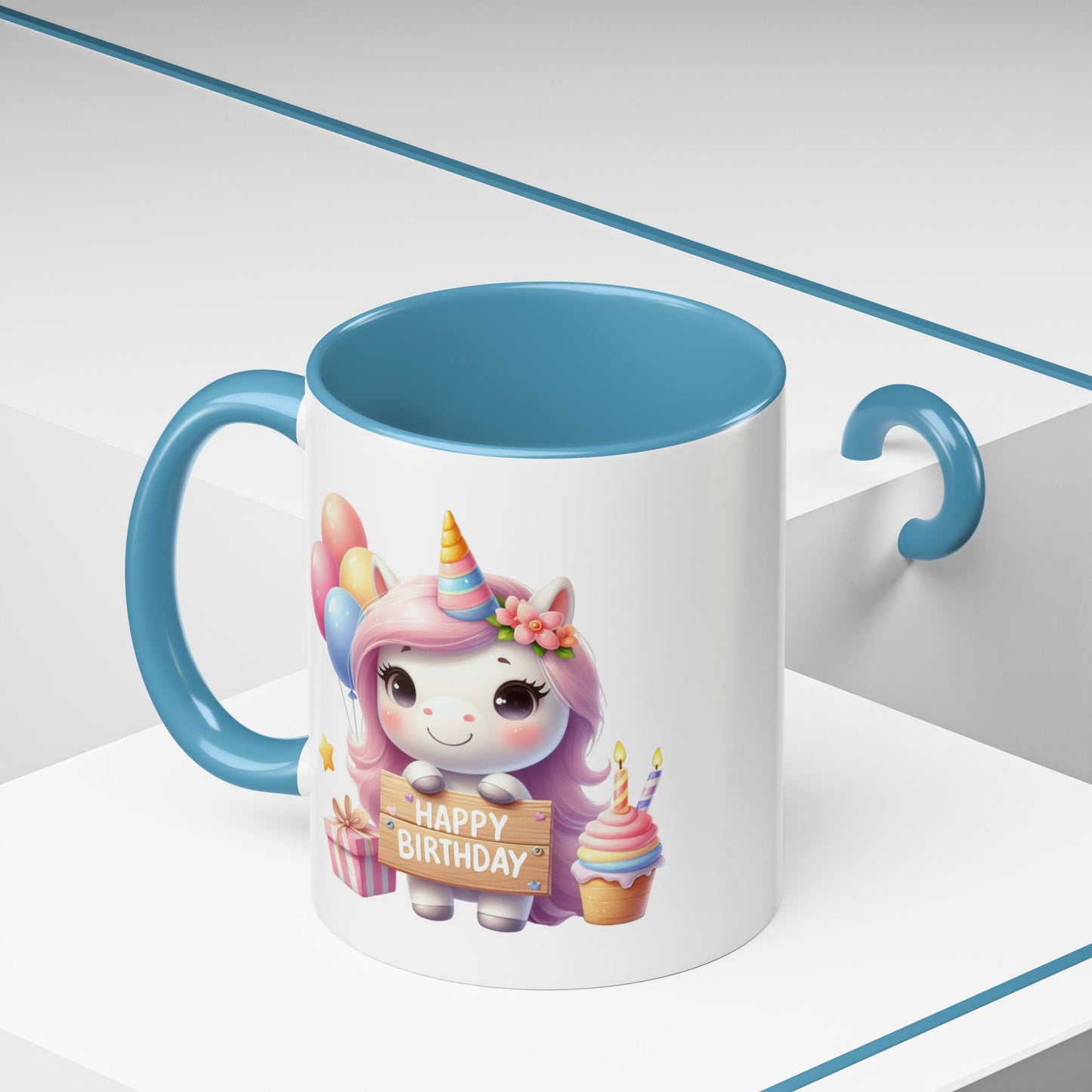 Birthday Mug - Girl Unicorn Happy Birthday Sign 2