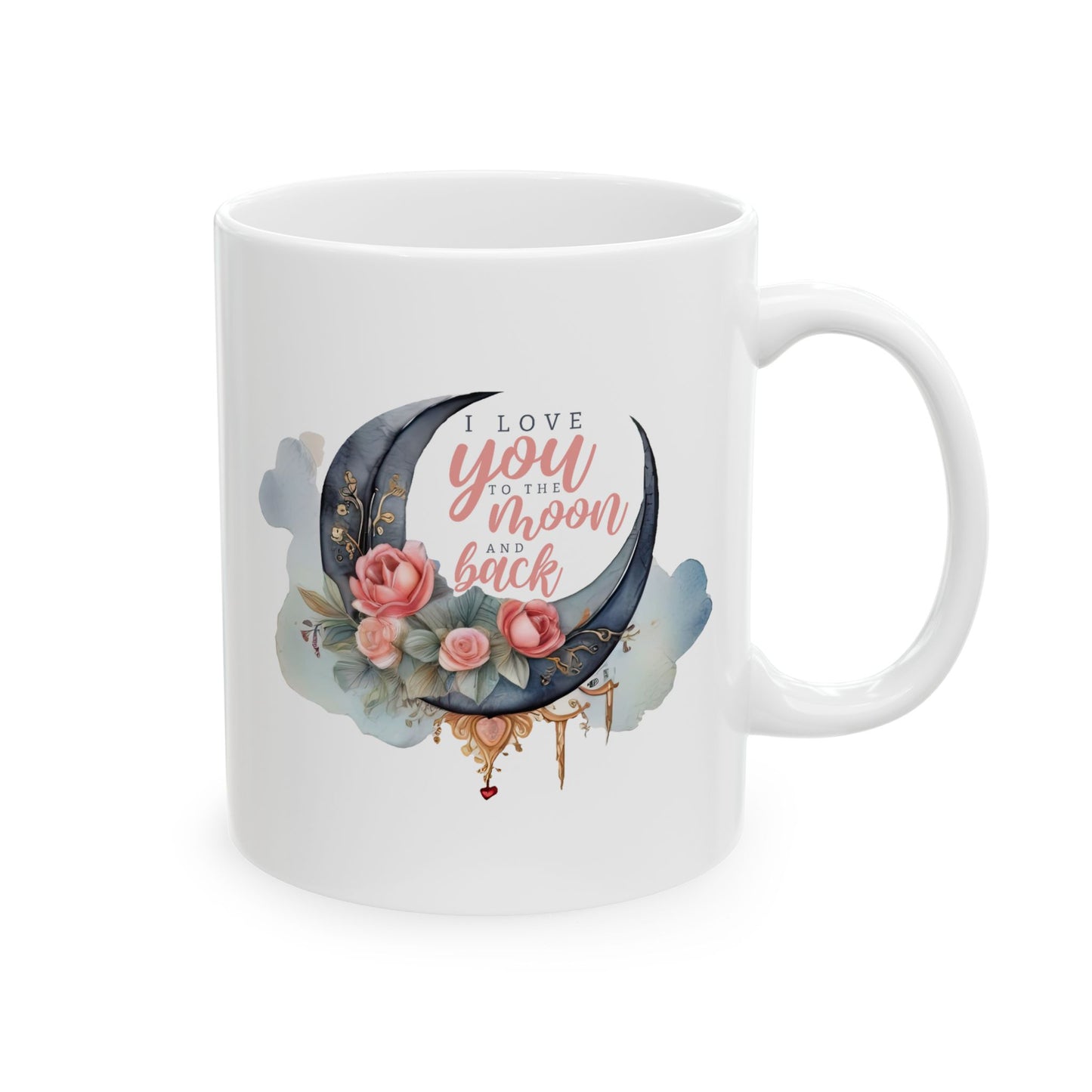 Valentine's Day Mug - I Love You Moon Graphic