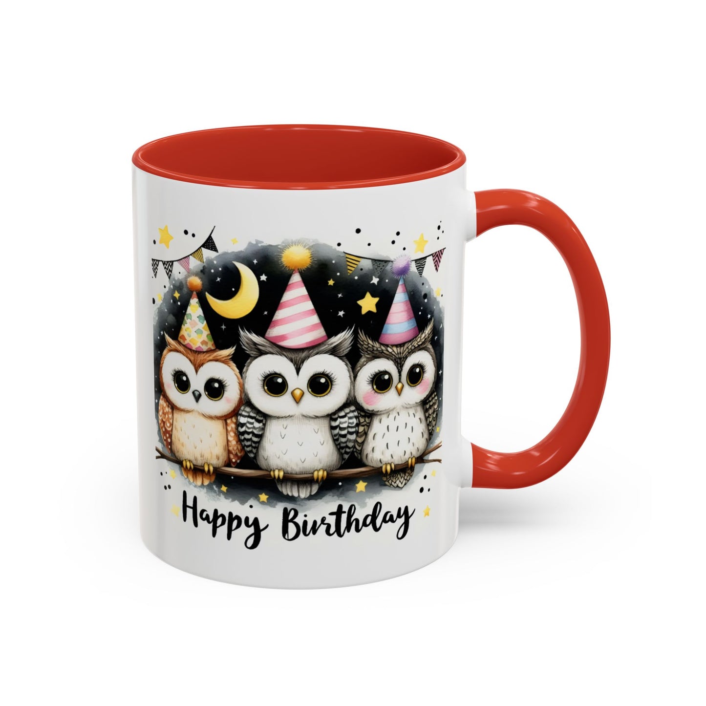 Birthday Mug - Happy Birthday Owls