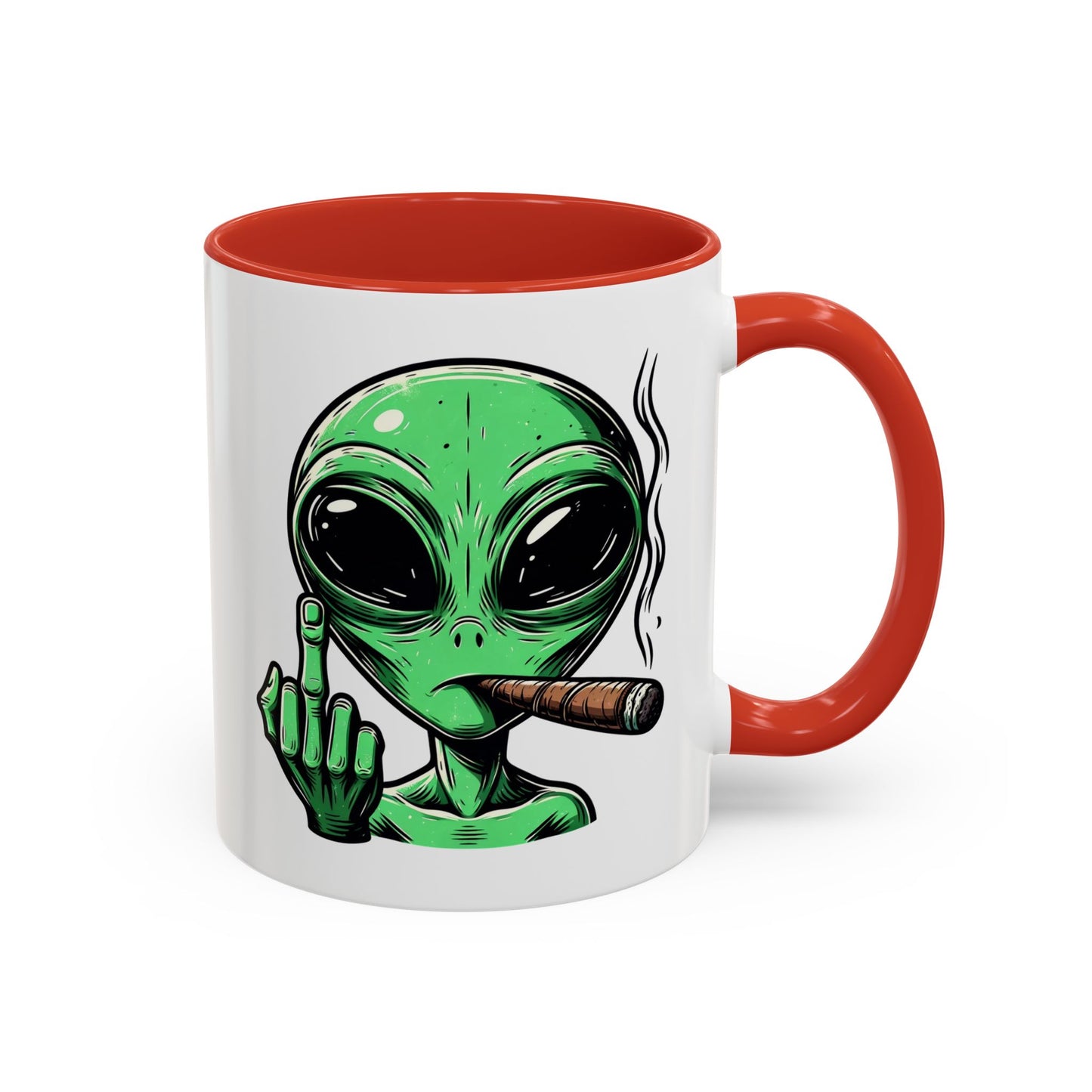 Adult Mug - Green Alien Fuck You Human