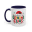 Christmas Mug - Grandma Claus Green Yellow & Red Text Hat Lights Stars