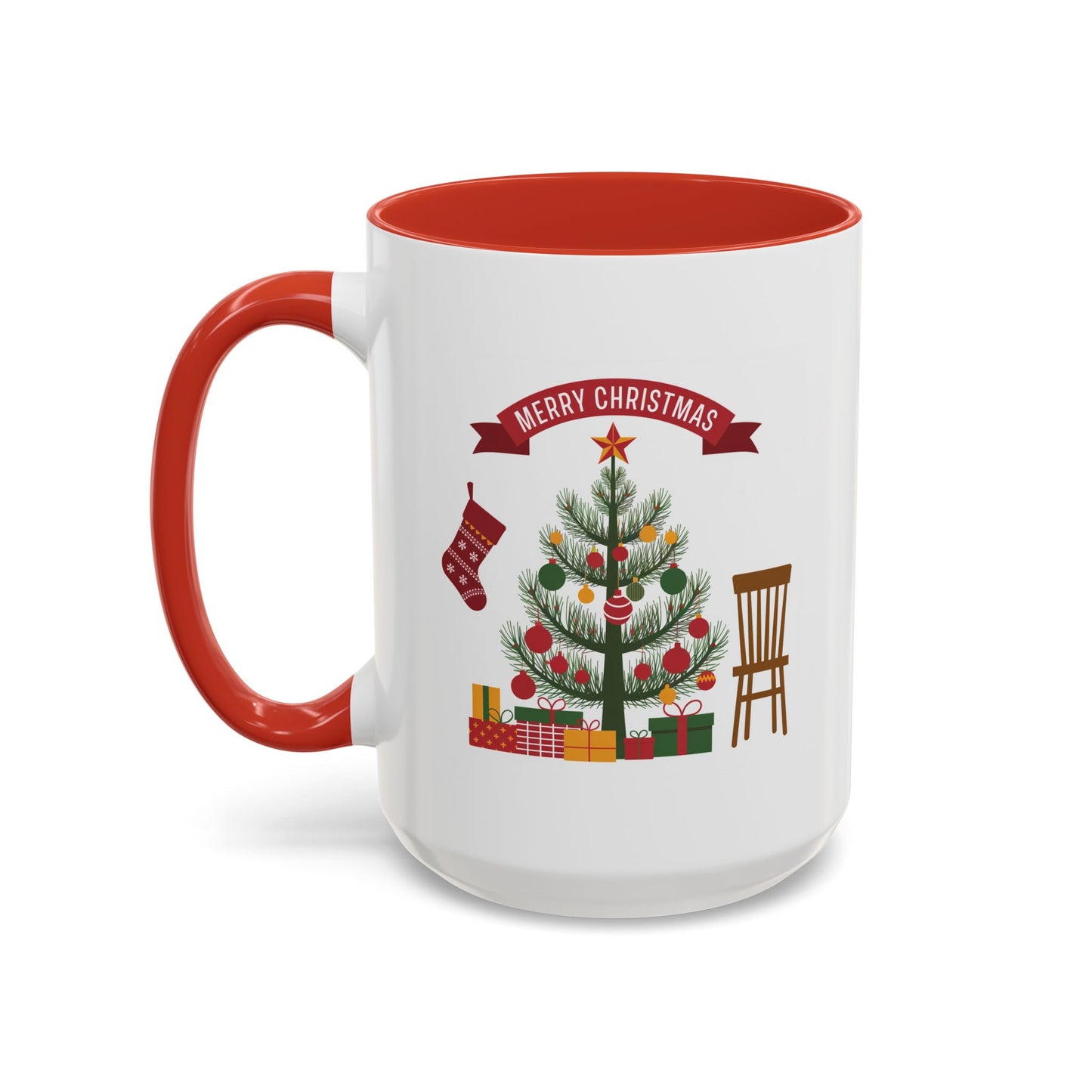Christmas Mug - Merry Christmas Banner Tree Presents