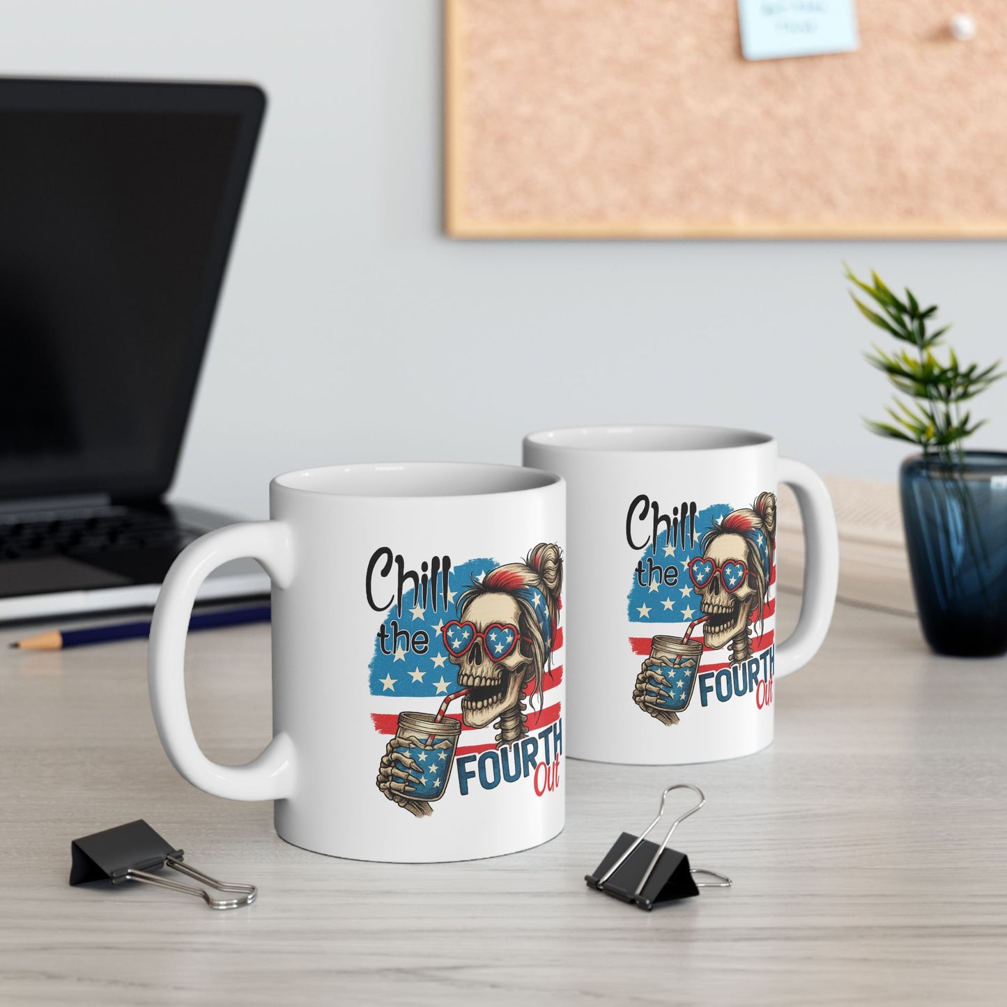 4th of July Mug - Chill the Fourth Out Skeleton