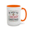 Christmas Mug - We Wish You a Merry Christmas Blue Green & Red Text