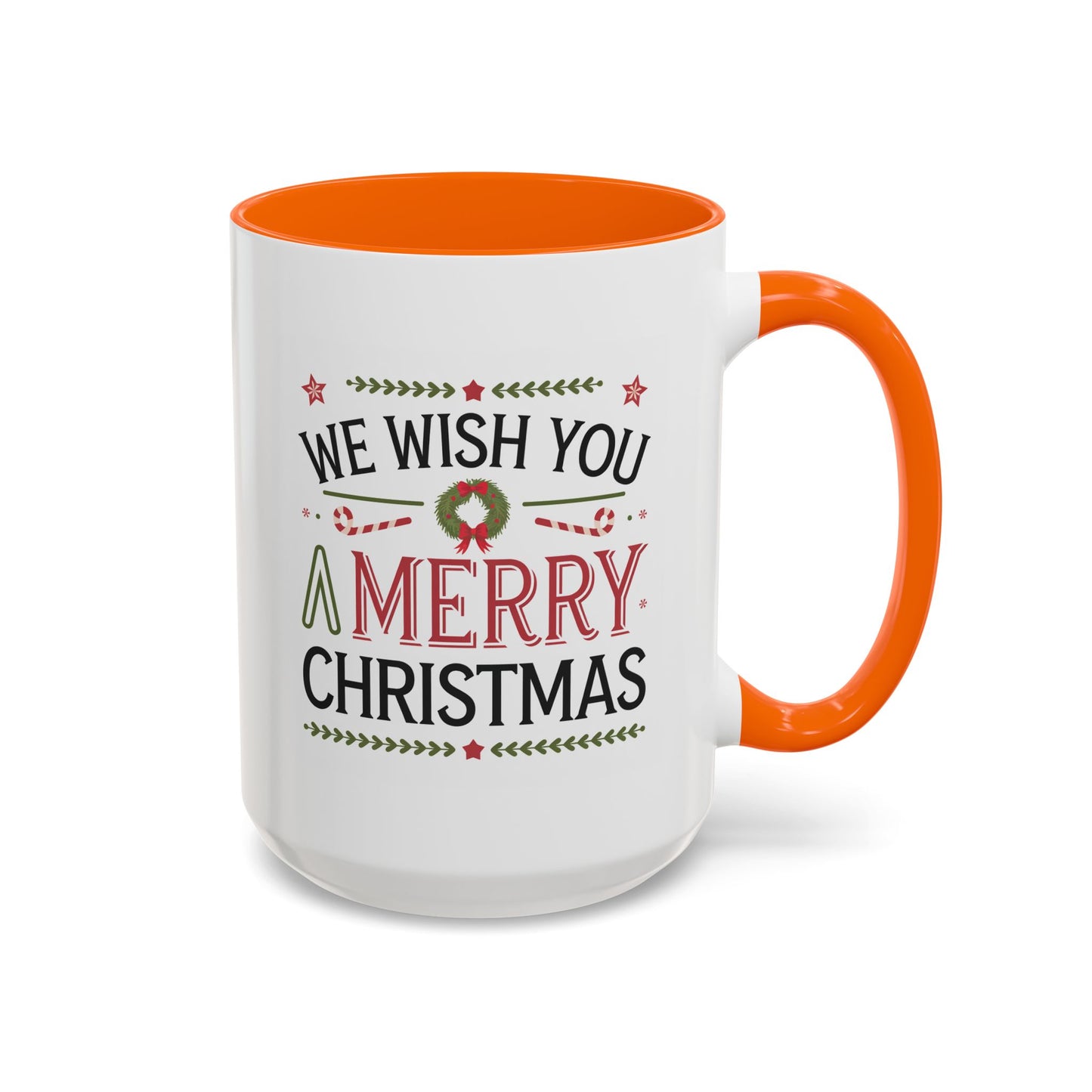 Christmas Mug - We Wish You a Merry Christmas Blue Green & Red Text