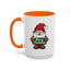 Christmas Mug - Merry Christmas White & Green Text Gnome Snow