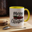 Christmas Mug - Merry Christmas Black Text Tartan Truck