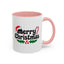 Christmas Mug - Merry Christmas Black Text Hat Cane Misletoe