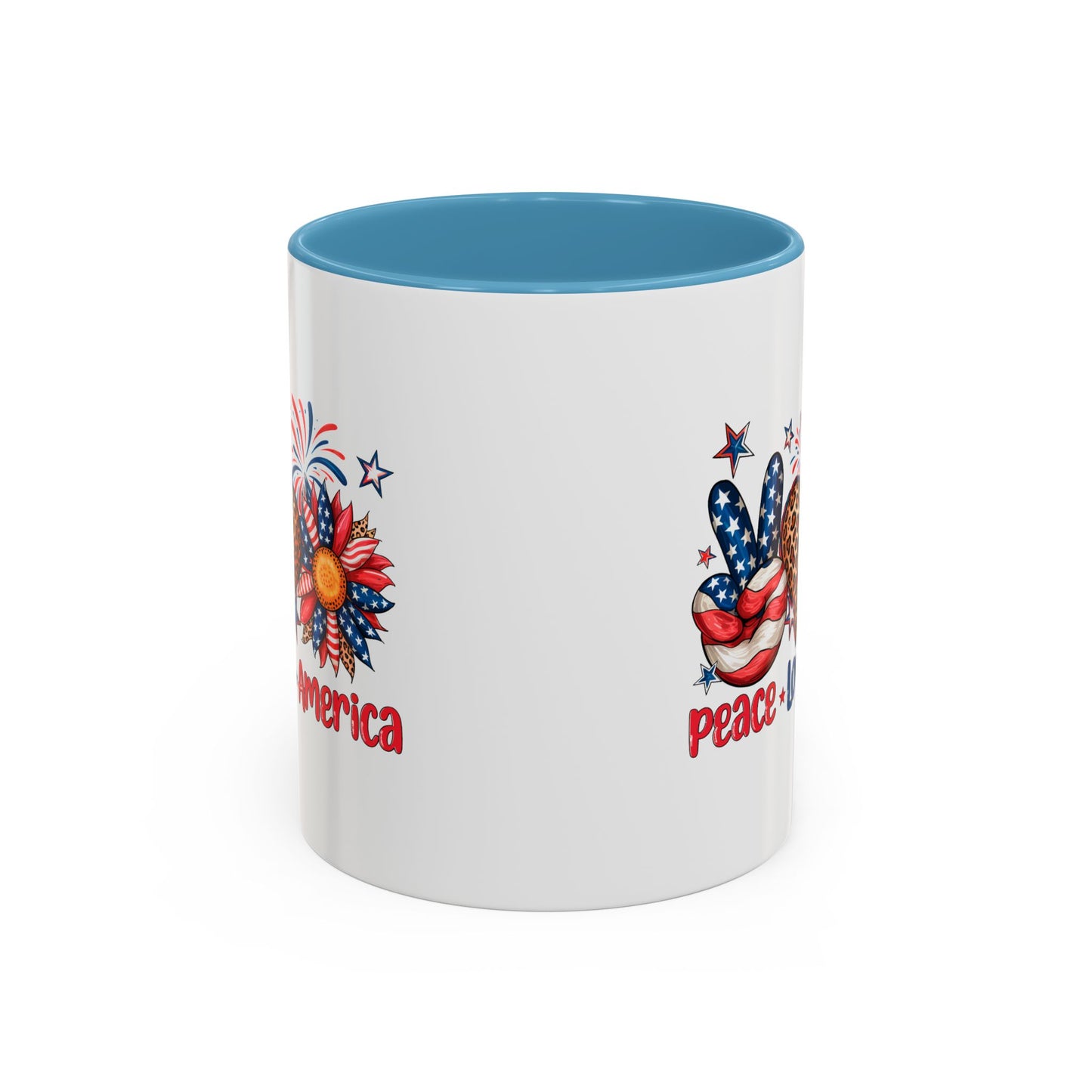 4th of July Mug - Peace Love America