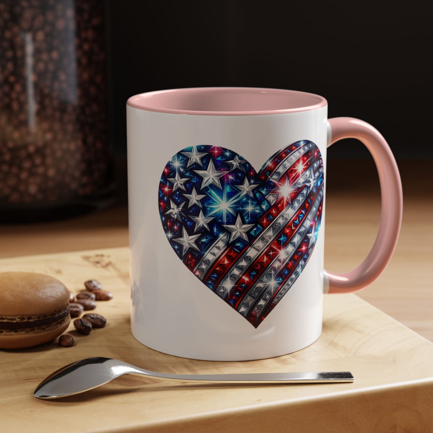4th of July Mug - USA Sparkle Heart