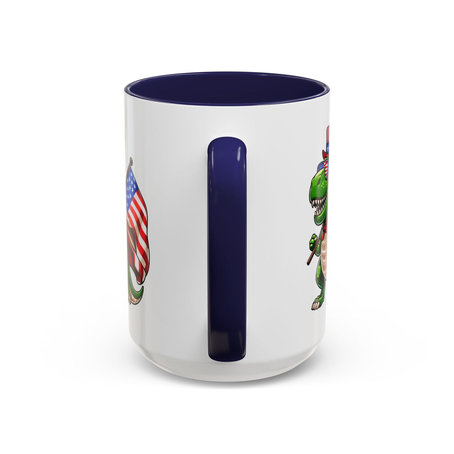 4th of July Mug - T Rex Dinosaur USA Flag