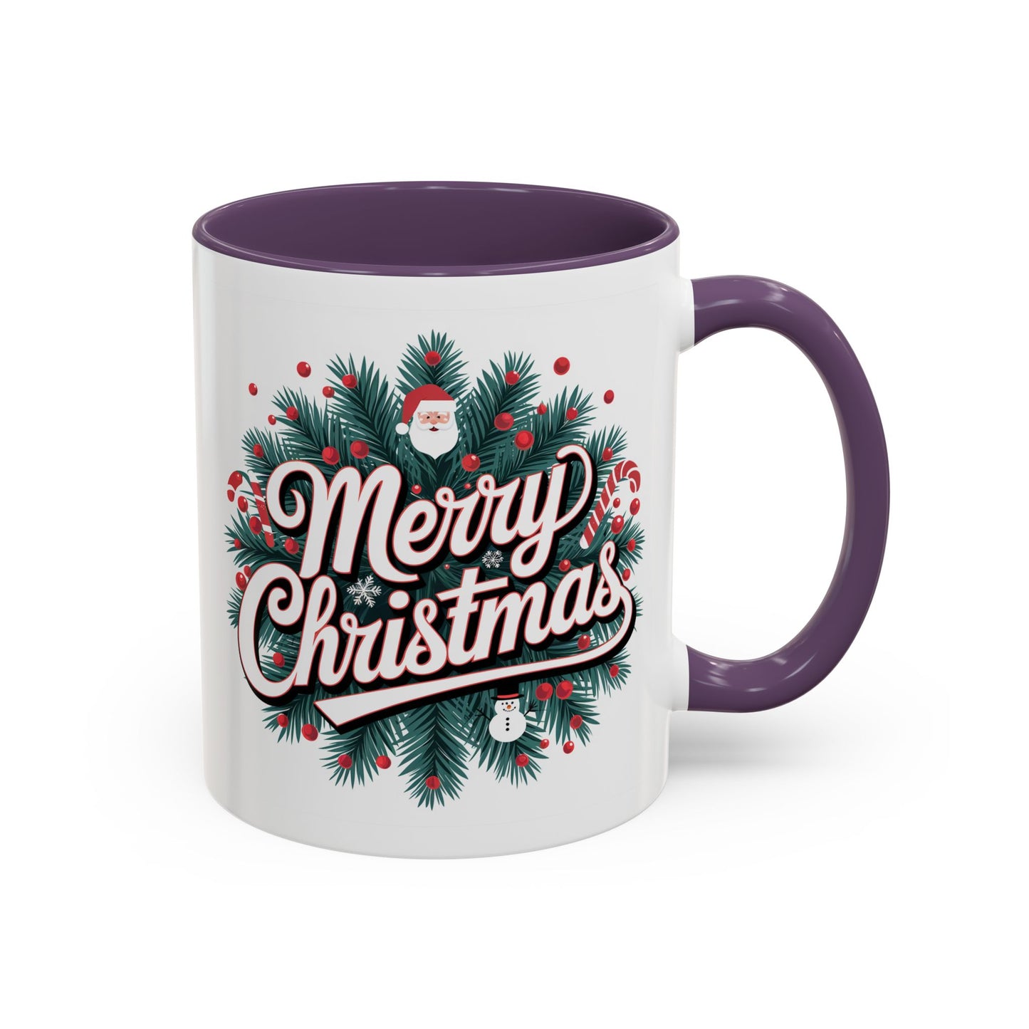 Christmas Mug - Merry Christmas White & Red Embossed Text