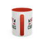 Christmas Mug - Merry Christmas Red & Green Text Heart Arrow Trees