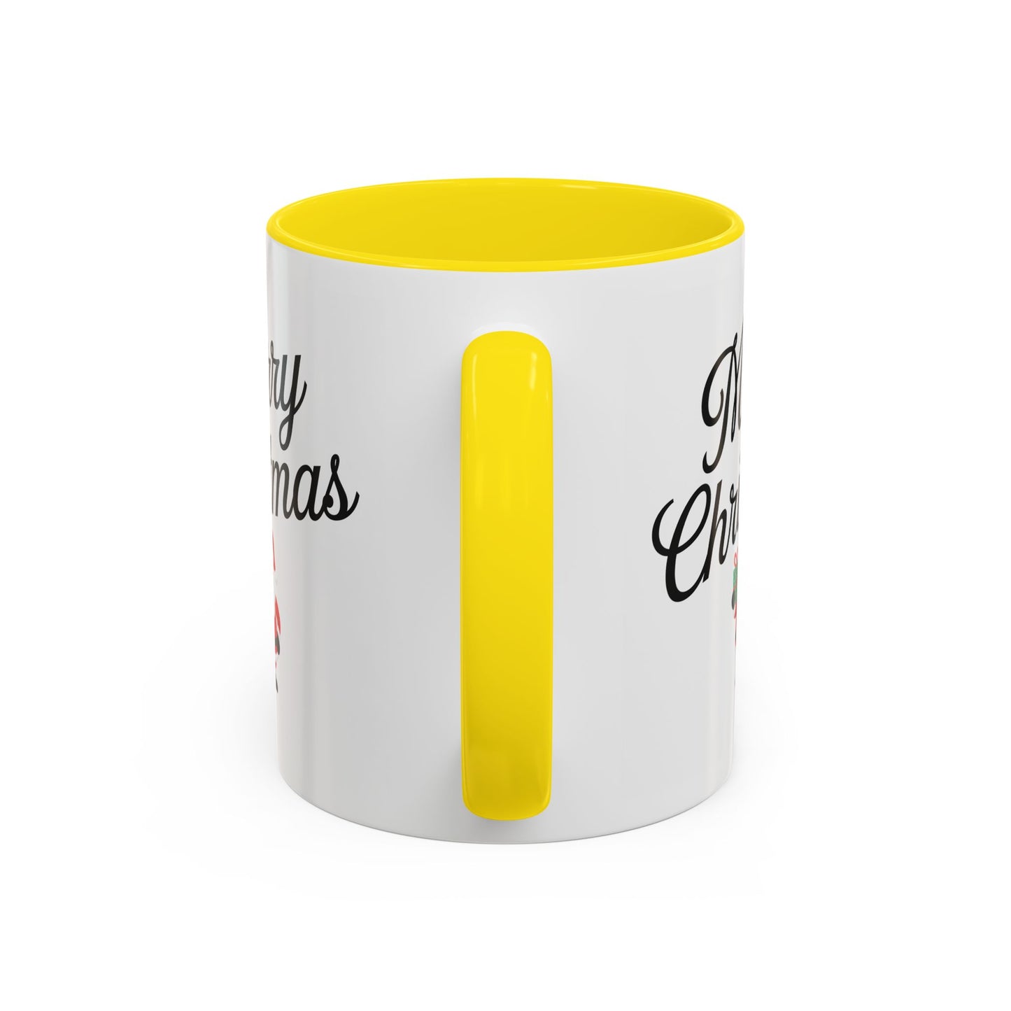Christmas Mug - Merry Christmas Black Text Santa Present