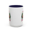 Christmas Mug - Merry Christmas Maroon Text Camper Trees