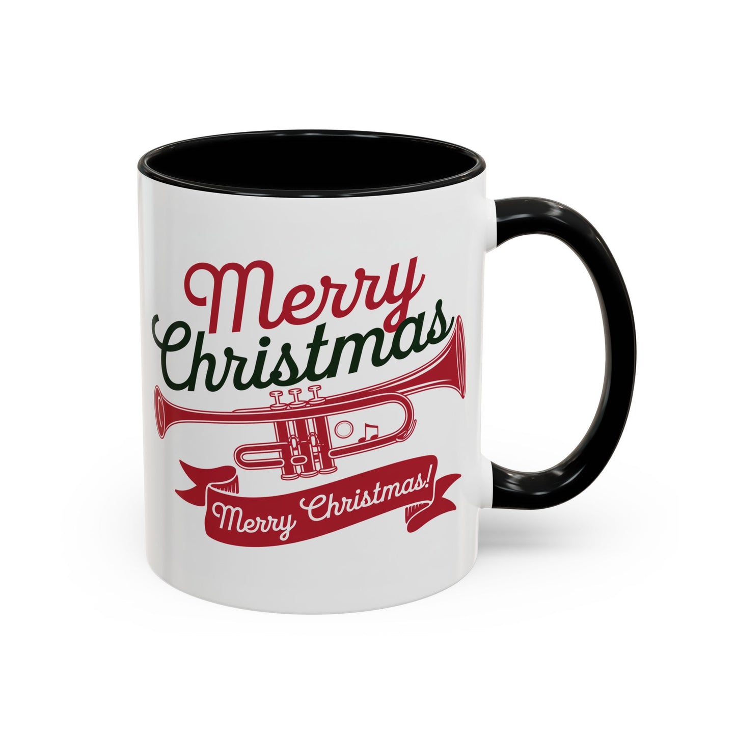 Christmas Mug - Red & Green Text Trumpet