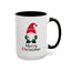 Christmas Mug - Merry Christmas Green & Red Text Gnome Candy Cane