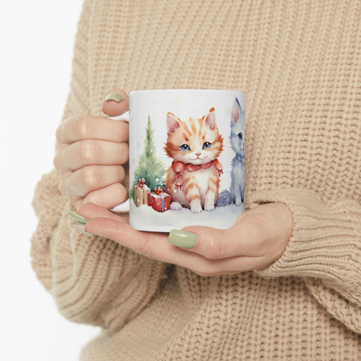 Chirstmas Mug - Three Christmas Cats