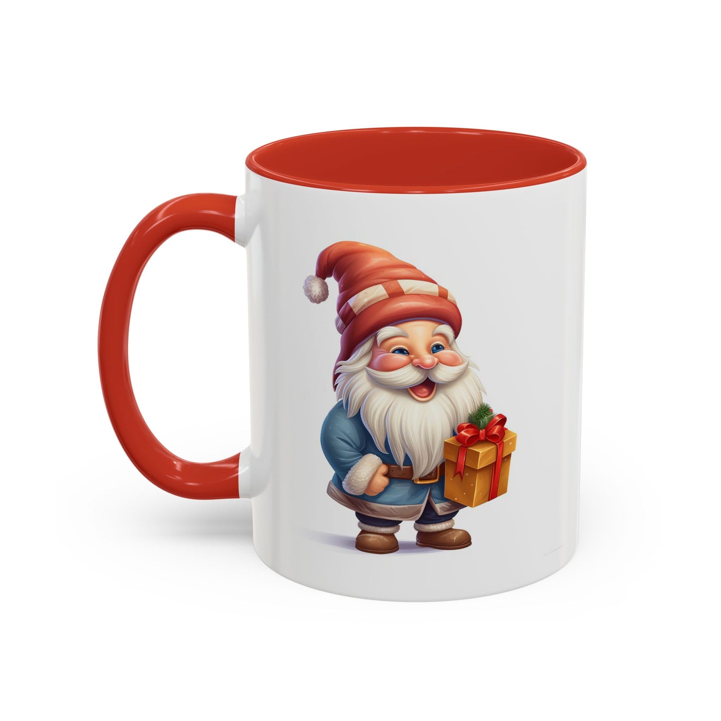 Christmas Mug - Old Gnome with Present