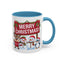 Christmas Mug - Merry Christmas White Text Reindeer Snowmen Penguin