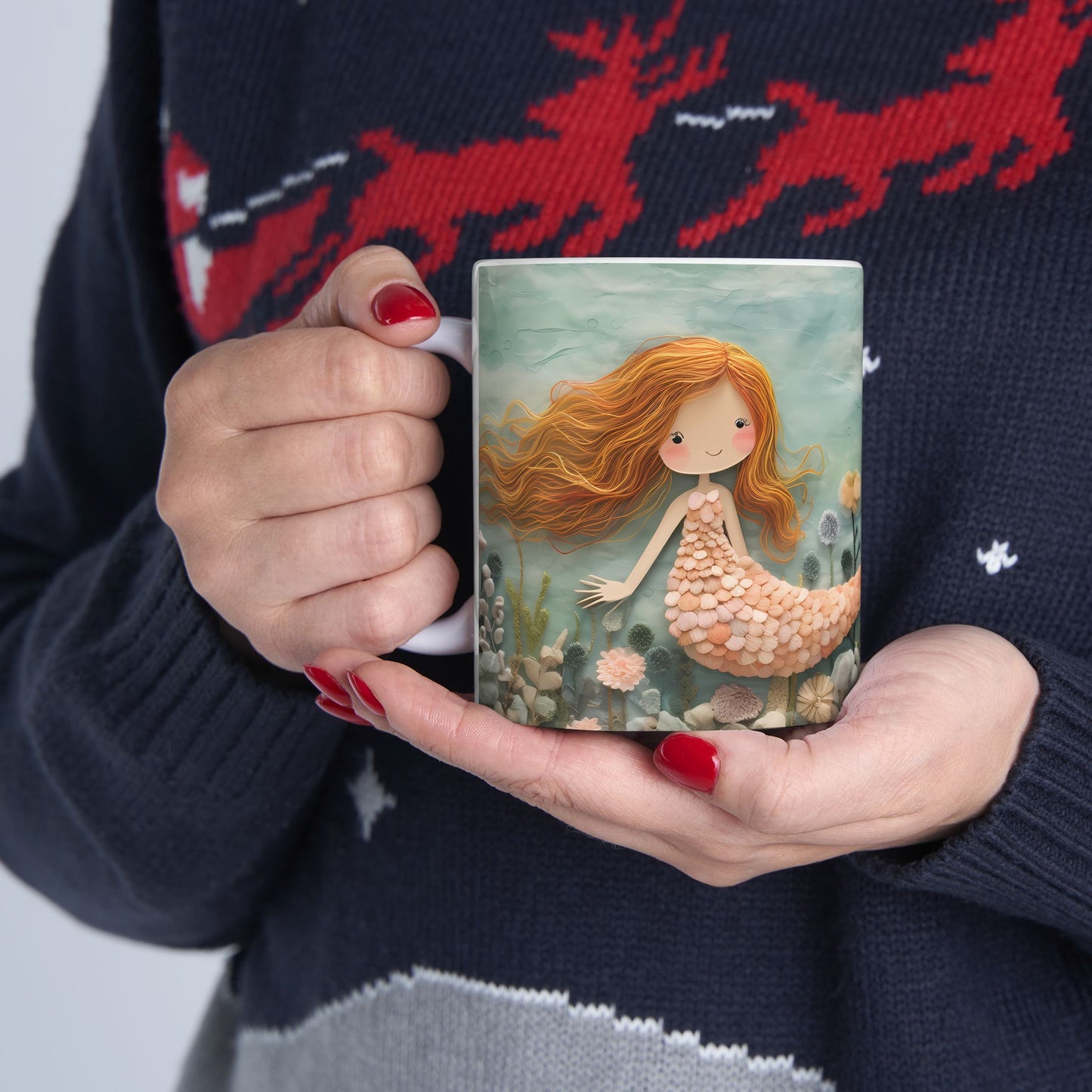 Artistic Mug - Felted Mermaid