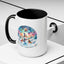 Christmas Mug - Merry Christmas Blue Text Snowman Star Reindeer