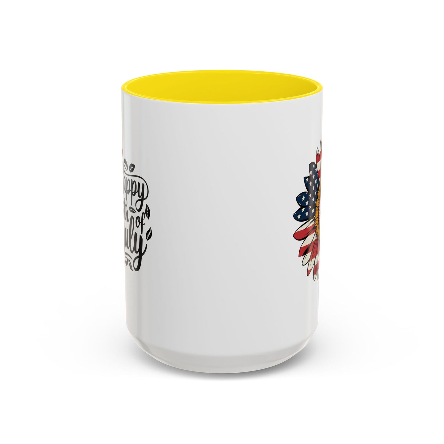 4th of July Mug - Happy 4th of July Sunflower USA Flag