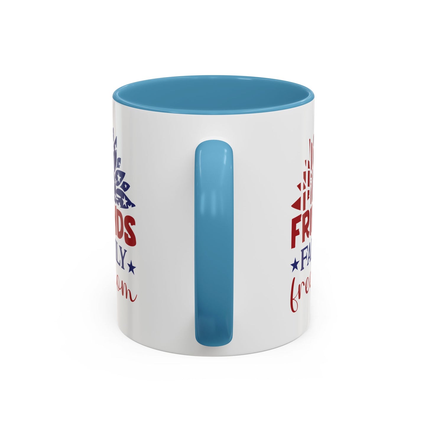 4th of July Mug - Friends Family Freedom Sunflower