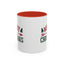 Christmas Mug - Merry Christmas Red & Green Text Heart Arrow Trees