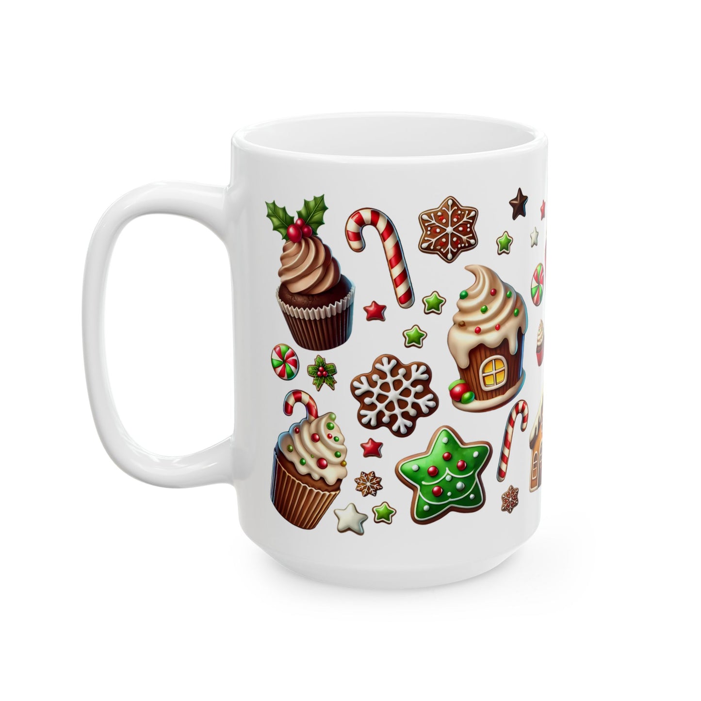 Christmas Mug - Cupcake Cookies Candy Pattern