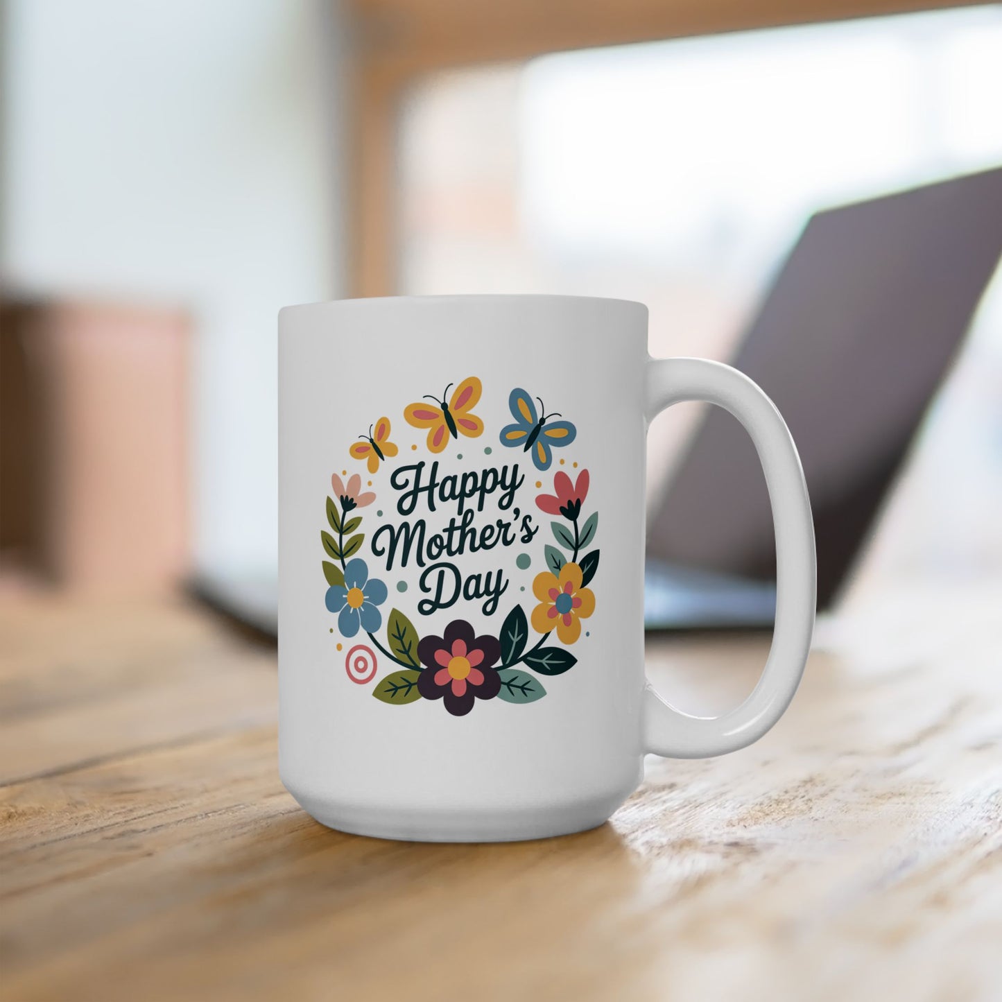 Mother's Day Mug - Happy Mother's Day Floral Butterflies