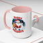 Christmas Mug - Happy Holidays Red & White Text Santa Snowman