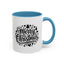 Christmas Mug - Merry Christmas Black Text Trees Snowflakes Hearts